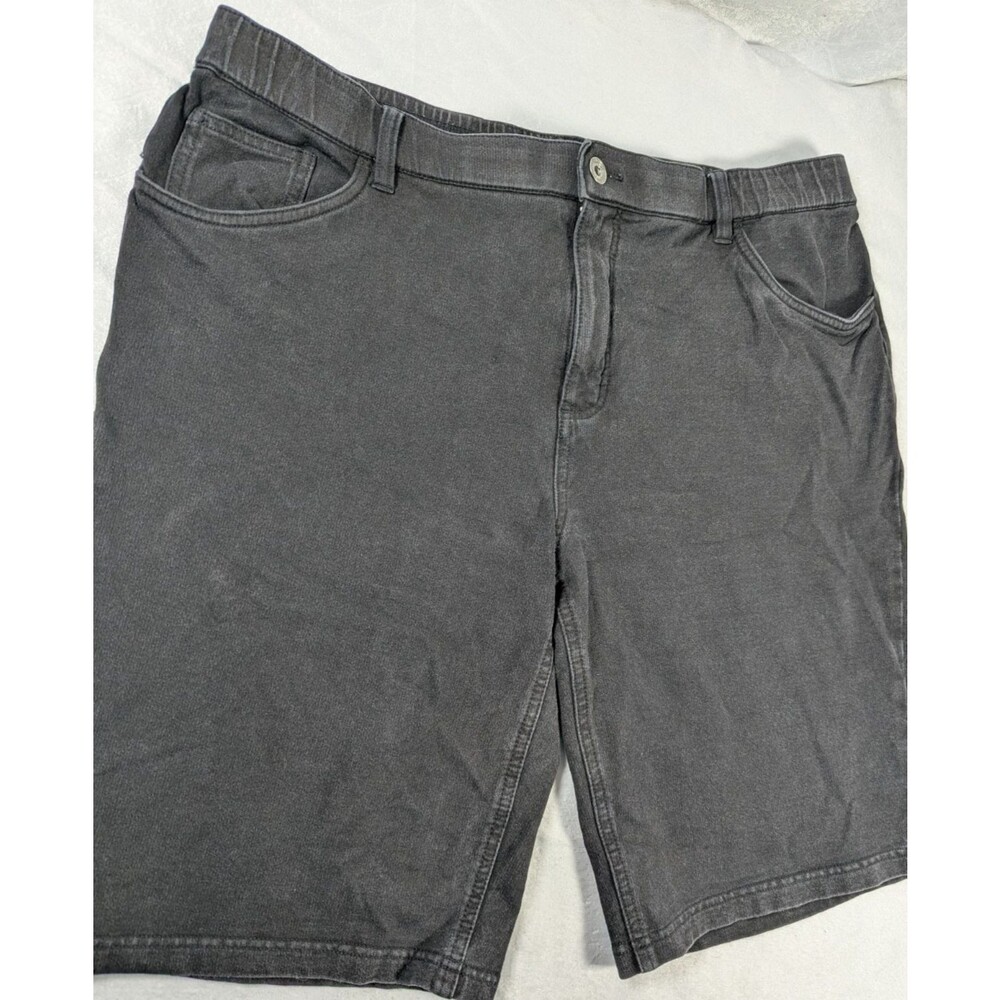 D&Co Denim + Company Womens 16 Black Denim Bermuda Shorts Stretch Knee Length